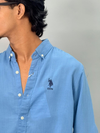 Full Sleeve Linen Shirt (BLUE)