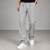 Light Grey Straight Fit Pleated Formal Pants
