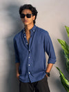 White & Dark Blue Lines Shirt