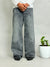 Grey Acid-Wash Baggy Jeans