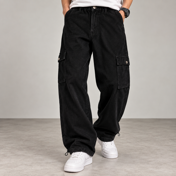 Black Corduroy Baggy Clearance