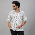 White Multicolor Monogram-Print Five-Sleeve Shirt