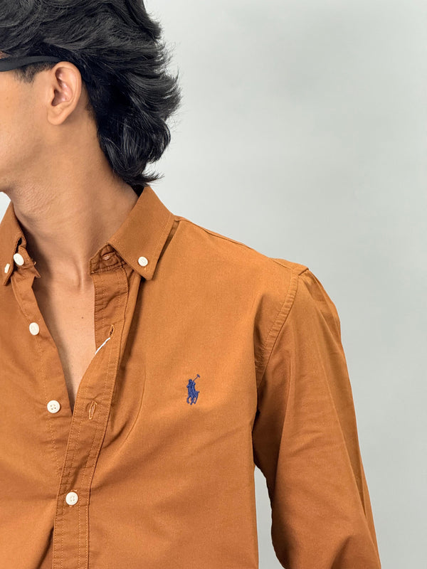 Full Sleeve Linen Shirts (Light orange)