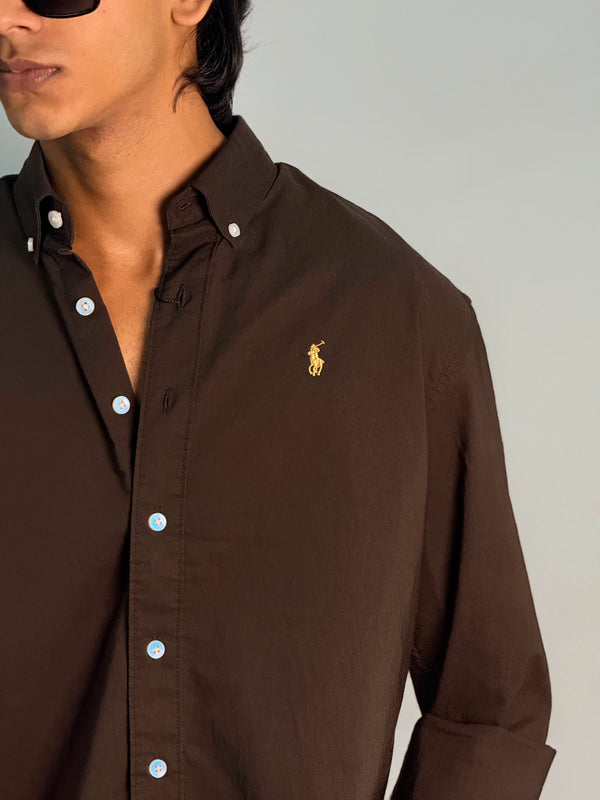 Premium Poly Lycra Shirt [DARK BROWN]