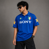 Blue Star-Detail Polo Jersey