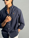 PLAIN SHIRT [POLY LYCRA,NAVY BLUE]