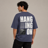 Slate Blue Graphic Five-Sleeve T-Shirt