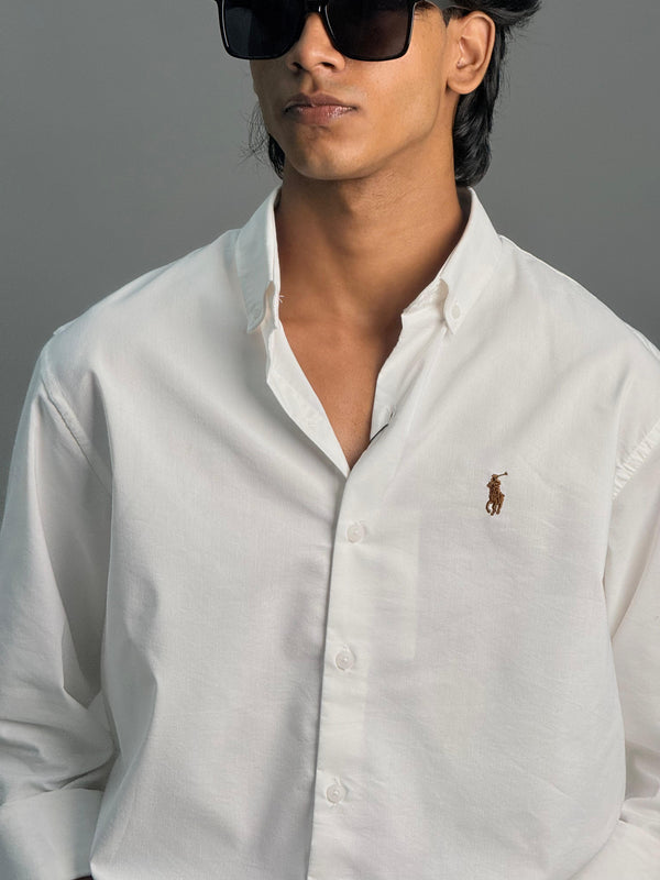 PLAIN SHIRT [POLY LYCRA,WHITE]