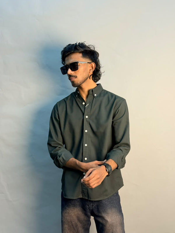 Green Micro Checks Shirt