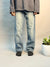 Light Blue Vintage Washed Straight Fit Jeans