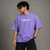 Purple Slogan Graphic Oversized T-Shirt