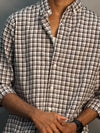 Dark Brown & White Checks Shirts