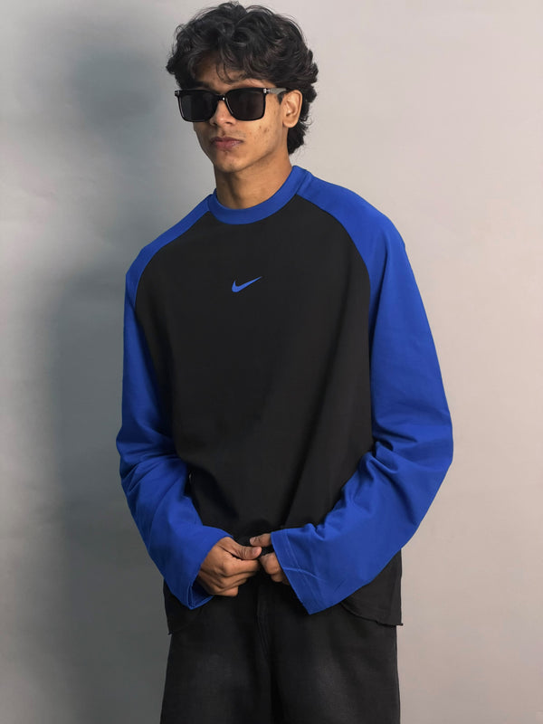 Oversized Black & Blue Full Sleeve TShirt