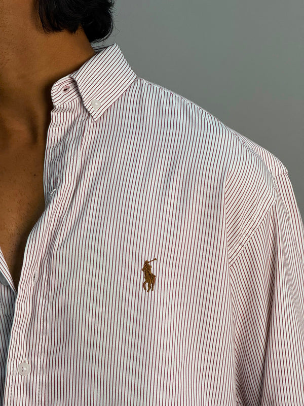 PREMIUM STRIPES SHIRT [MAROON]