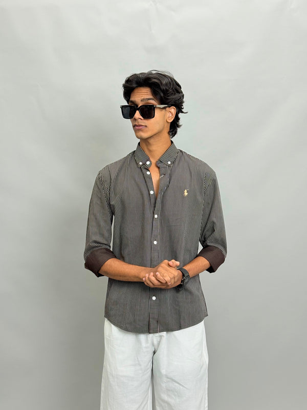 Premium Stripes Shirt [Brown]