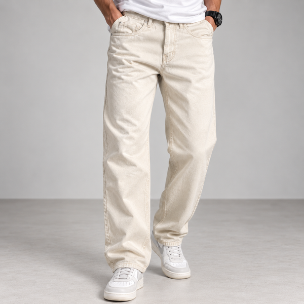 Cream Mom Fit Jeans