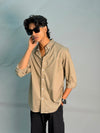 Premium Poly Lycra Shirt [DARK SAND BEIGE]