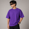 Purple Plain Five-Sleeve T-Shirt