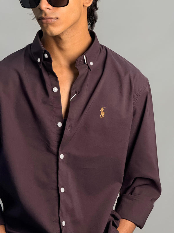 PLAIN SHIRT [POLY LYCRA,GRAPE]