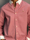 White Collared Red & White Checks Shirts