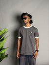 Ringer Half Sleeve T-Shirt [GREY]