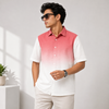 Coral Pink Ombre Five-Sleeve Shirt