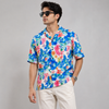 Multicolor Watercolor Print Five-Sleeve Shirt