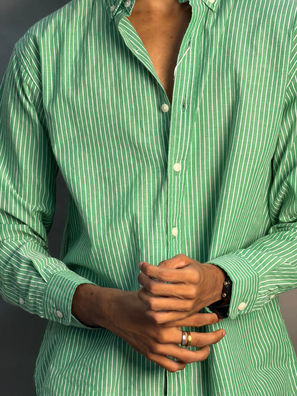 White & Green Lines Shirt