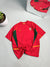 Red-Green Training Graphic Five-Sleeve T-Shirt