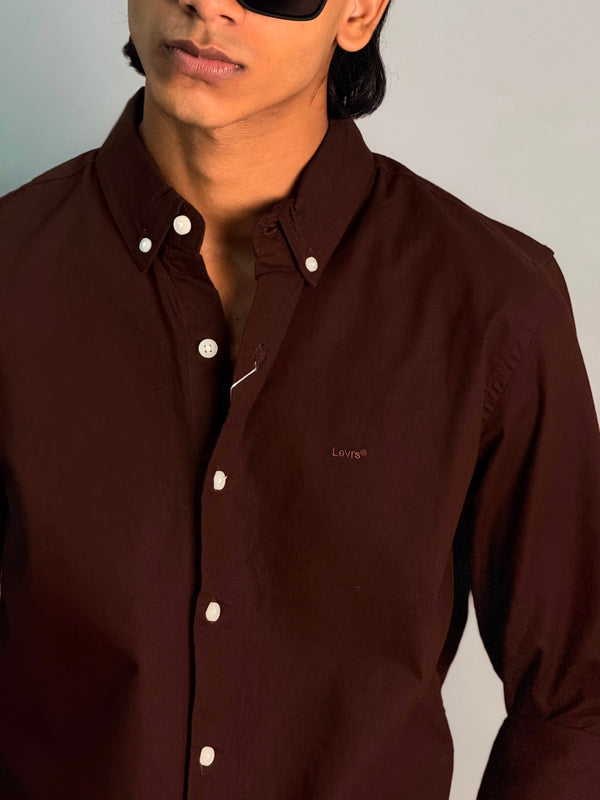 PREMIUM LINEN SHIRT [BROWN]