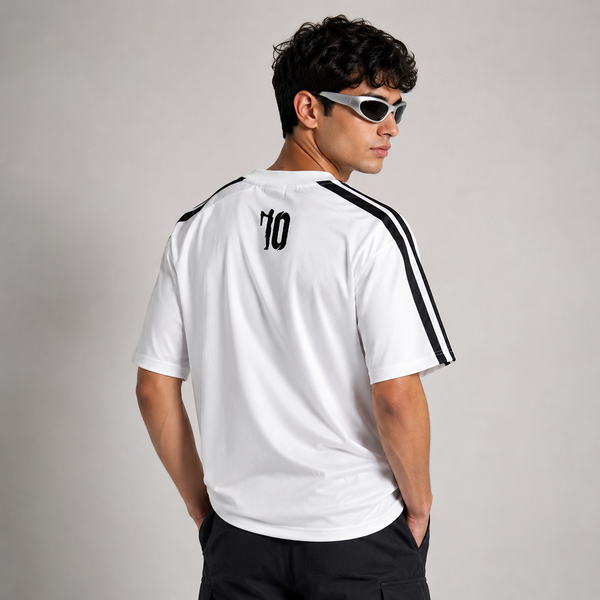 White Light Blue Panel Sport Jersey T-Shirt (Argentina)