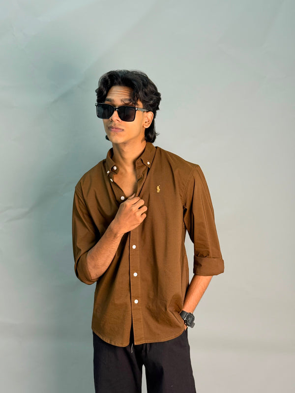 Premium Poly Lycra Shirt [BROWN]