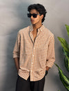 Camel Brown & White Checks Shirts