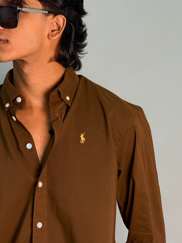 Premium Poly Lycra Shirt [BROWN]