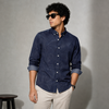 Navy Blue Plain Full-Sleeve Shirt