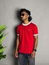 Ringer Half Sleeve T-Shirt [RED]