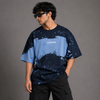 Black Grey Paint-Splatter Oversized T-Shirt