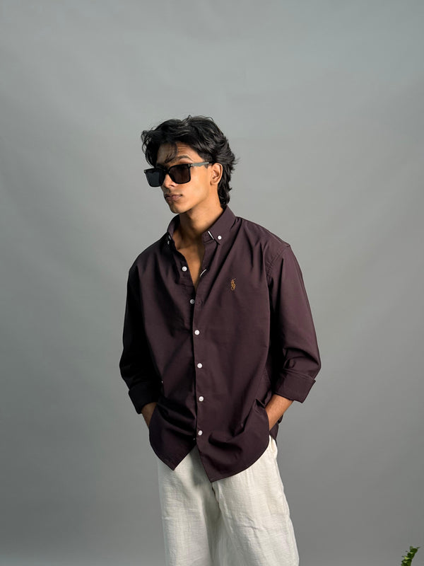 PLAIN SHIRT [POLY LYCRA,GRAPE]