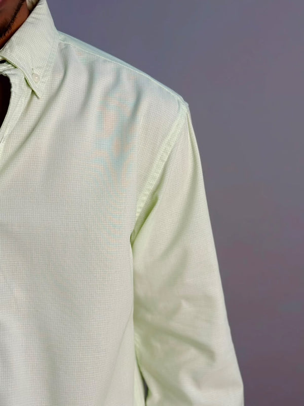 Light Green Micro Checks Shirt