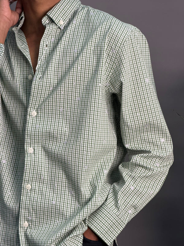 Green Checks With Stars Shirt