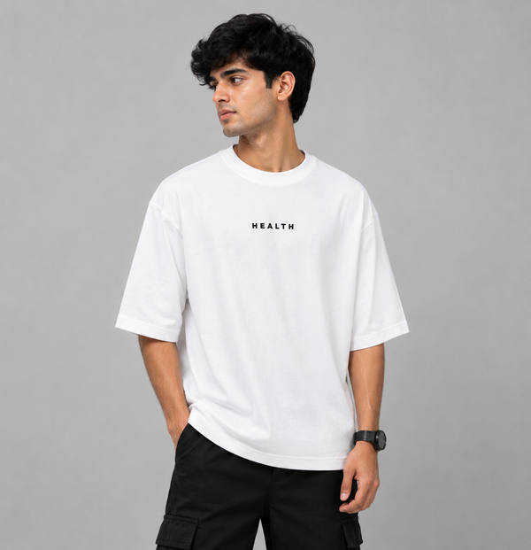 White Health Graphic Five-Sleeve T-Shirt