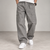 Grey Straight Fit Corduroy Cargo Pants