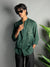 Chinese Neck Embroidery Green Shirts