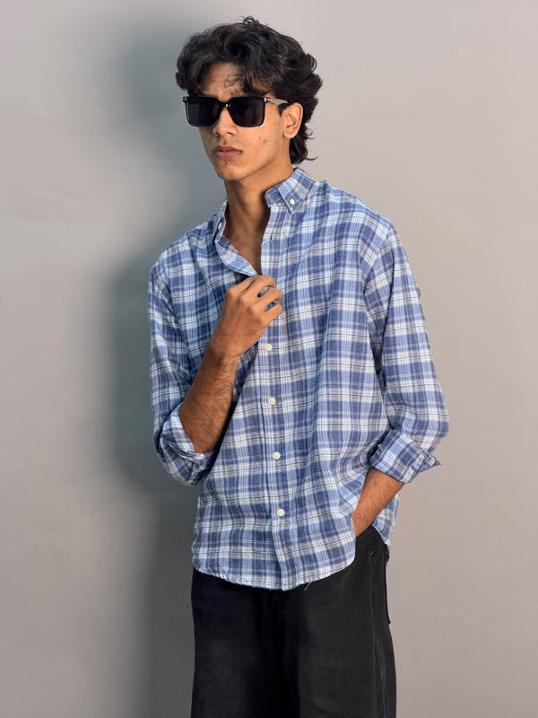 Light Blue & Dark Blue Checkered Shirt