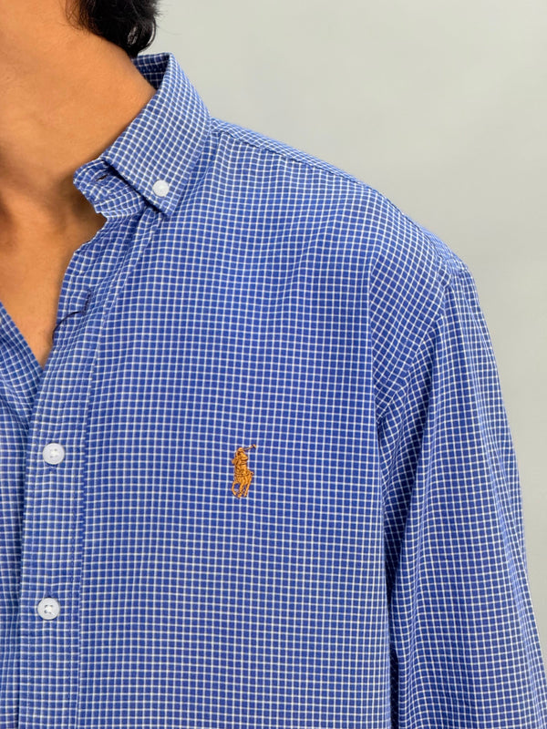 MICRO CHECKS SHIRT [BLUE]