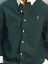 White Collared Black & Dark Green Shirts
