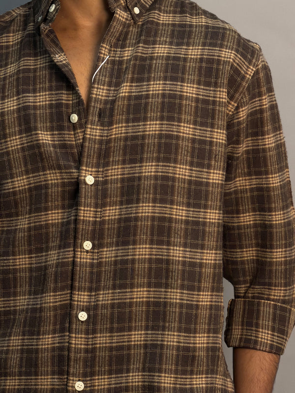 Dark Brown & Cream Checkered Shirt