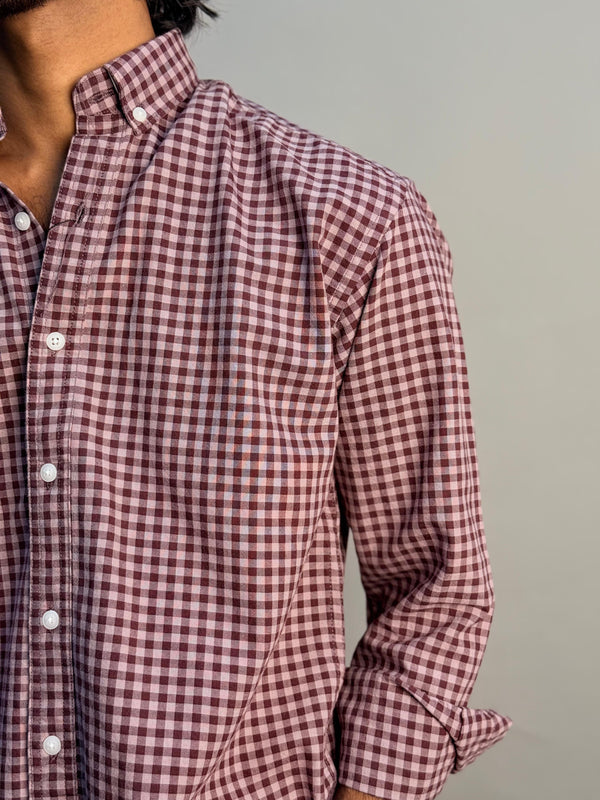 Maroon Checks Shirt