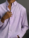Purple Microchecks With Stars Shirt