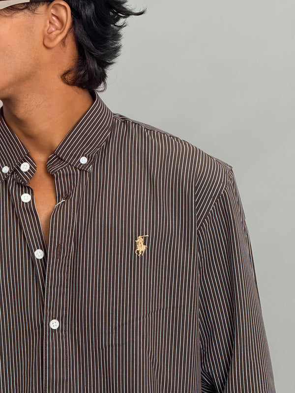 Premium Stripes Shirt [Brown]